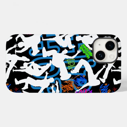 HipHop Dance Pattern.w Zwart BG Case-Mate iPhone Case (Achterkant (horizontaal))