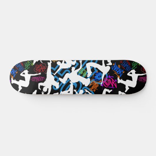 HipHop Dance Pattern.w Zwart BG Persoonlijk Skateboard (Horizontaal)