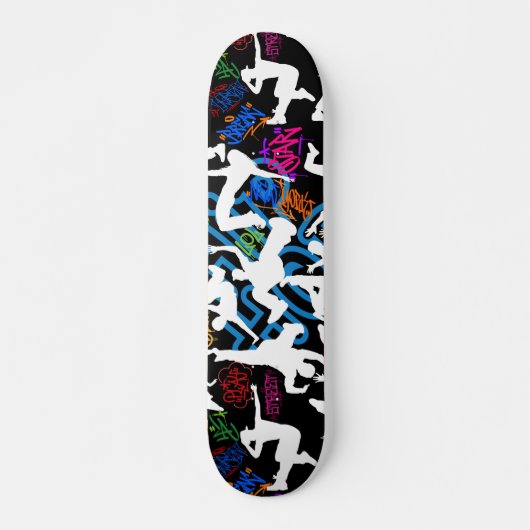 HipHop Dance Pattern.w Zwart BG Persoonlijk Skateboard (Voorkant)