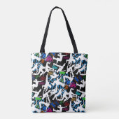 HipHop Dance Pattern.w Zwart BG Tote Bag (Achterkant)