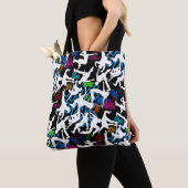HipHop Dance Pattern.w Zwart BG Tote Bag (Dichtbij)