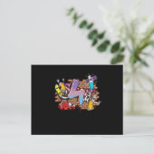 Hiphop Danser Graffiti Artiest Typografie 4e Verja Briefkaart (Staand voorkant)