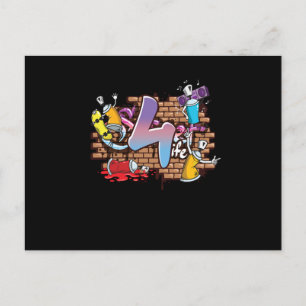 Hiphop Danser Graffiti Kunstenaar Typografie 4e Ve Briefkaart
