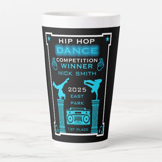 Hiphop danswedstrijd latte mok (Voorkant)