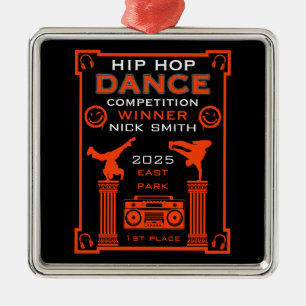 Hiphop danswedstrijd metalen ornament