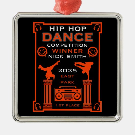 Hiphop danswedstrijd metalen ornament (Voorkant)