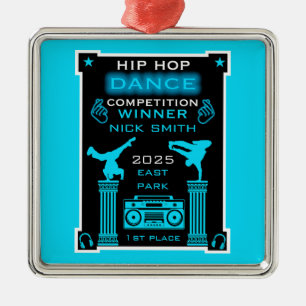 Hiphop danswedstrijd metalen ornament