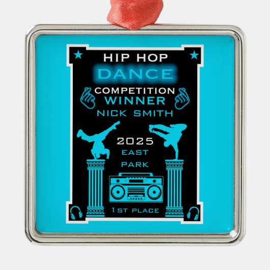 Hiphop danswedstrijd metalen ornament (Voorkant)
