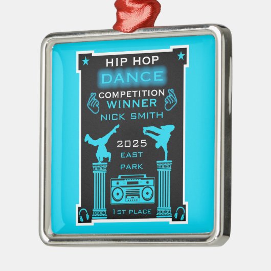 Hiphop danswedstrijd metalen ornament (Links)