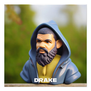 HipHop Drake Portrait Art Gnomis Foto Afdruk