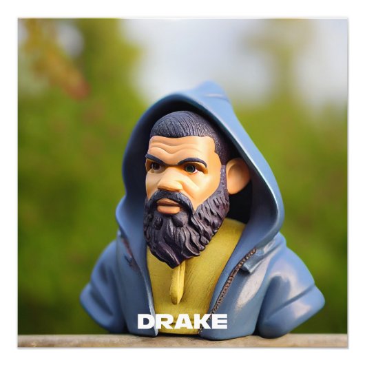 HipHop Drake Portrait Art Gnomis Foto Afdruk (Voorkant)
