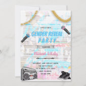 Hiphop gender onthult disco-dansuitnodiging kaart (Voorkant)