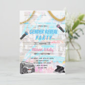 Hiphop gender onthult disco-dansuitnodiging kaart (Staand voorkant)
