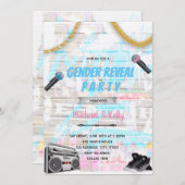 Hiphop gender onthult disco-dansuitnodiging kaart (Voorkant / Achterkant)