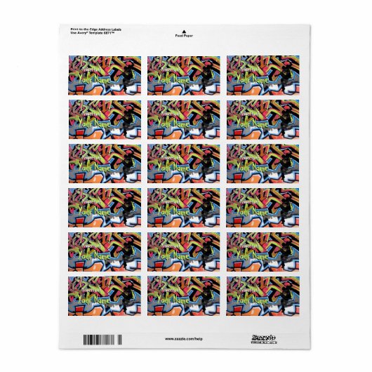 Hiphop Graffiti Gepersonaliseerd eigendom van Etiket (Full Sheet)