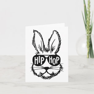 Hiphop Happy Easter Bunny Gezicht met Sungles Mann Kaart