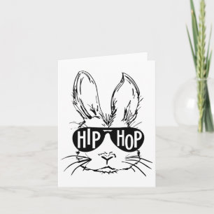 Hiphop Happy Easter Bunny Gezicht met Sungles Mann Kaart