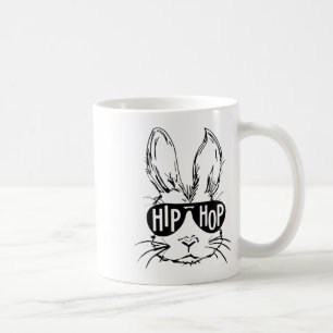 Hiphop Happy Easter Bunny Gezicht met Sungles Mann Koffiemok