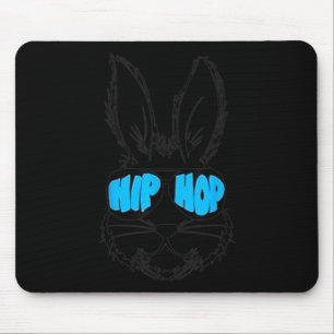 Hiphop Happy Easter Bunny Gezicht met Sungles Mann Muismat