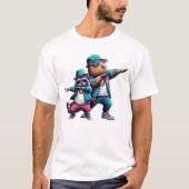 Hiphop Havoc: Capybara en Raccoon's Dab Dance Sh T-shirt (Voorkant)