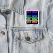 HipHop-knop Vierkante Button 5,1 Cm (In situ)