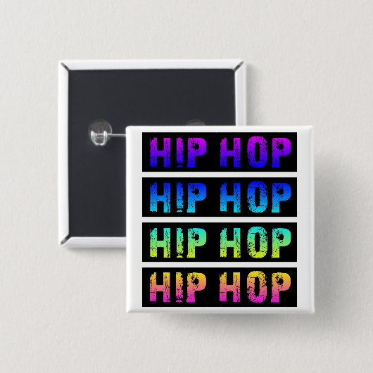 HipHop-knop Vierkante Button 5,1 Cm (Voorkant /achterkant)