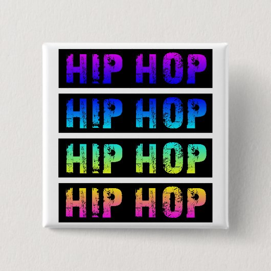 HipHop-knop Vierkante Button 5,1 Cm (Voorkant)