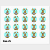 Hiphop konijn ronde sticker (Vel)