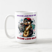 Hiphop Otter met Boombox en Gouden Ketting Koffiemok (Links)