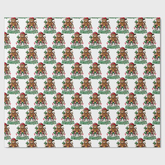 Hiphop peperkoek man swag kerst cadeaupapier (Vlak)