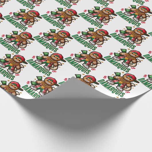 Hiphop peperkoek man swag kerst cadeaupapier (Hoek)
