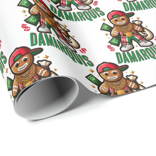 Hiphop peperkoek man swag kerst cadeaupapier (Rol Hoek)