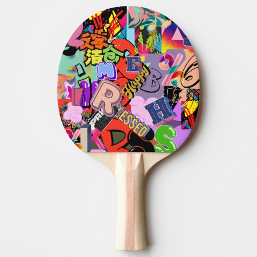 Hiphop ping pong tafeltennisbatje (Voorkant)
