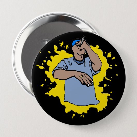 Hiphop Rap Ronde Button 4,0 Cm (Voorkant /achterkant)