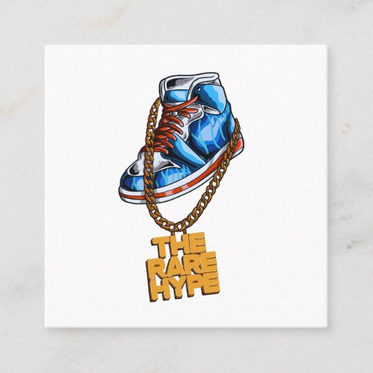 Hiphop schoenen zeldzame hype ketting vector vierkante visitekaartje (Voorkant)