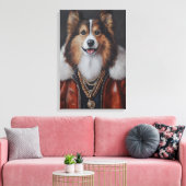 Hiphop Shetland Sheepdog | Sheltie Canvas Afdruk (Insitu (Woonkamer))