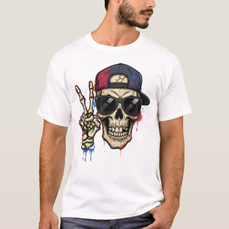 Hiphop skelet met Pet en tinten T-shirt