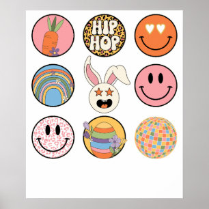hiphop smiley, retro, vintage poster