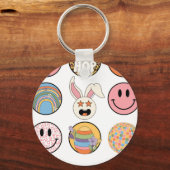 hiphop smiley, retro, vintage sleutelhanger (Voorkant)
