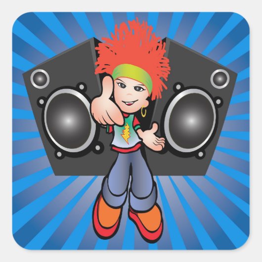 hiphop-sticker vierkante sticker (Voorkant)