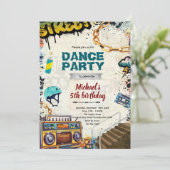 Hiphop verjaardagsfeest uitnodiging (Staand voorkant)