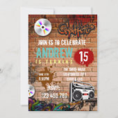 Hiphop verjaardagsfeestje uitnodiging (Voorkant)