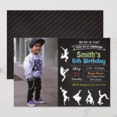 Hiphop verjaardagsuitnodiging kaart (Voorkant / Achterkant)