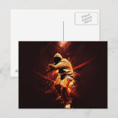 hiphopbreker in brand briefkaart (Voorkant / Achterkant)