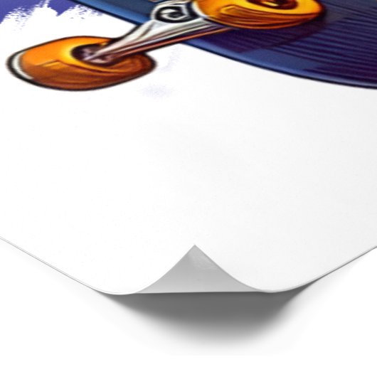 Hiphoper Guy met Skateboard Poster (Hoek)