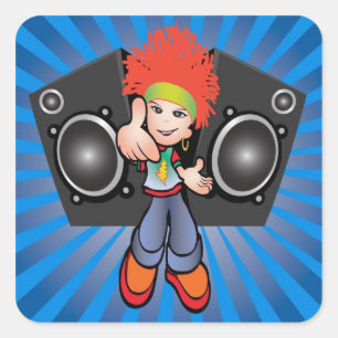 hiphopsticker vierkante sticker