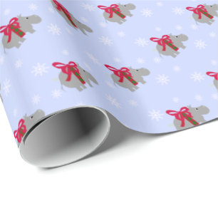 Hipopotamus-kerstcadeaupapier voor kerstcadeautjes cadeaupapier