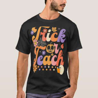 Hipp van Halloween Trick of Teach Retro Groovy Tea T-shirt