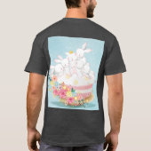 Hippe Blauwe Randse Konijn T-shirt (Achterkant)
