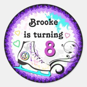 Hippe en kleurrijke Ice Schaats Gift Label